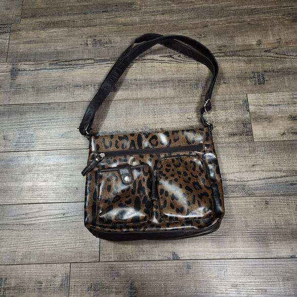 Leopard print Relic purse handbag pockets good condition E - Picture 1 of 7